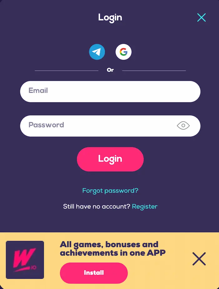 WildFortune Casino CA login